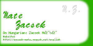 mate zacsek business card